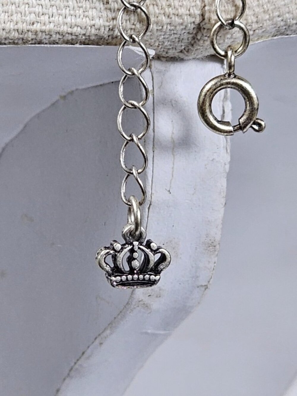 Long Layered Necklace Silver Tone Hammered Oval Discs Mixed Beads Boho 36" - Picture 7 of 8